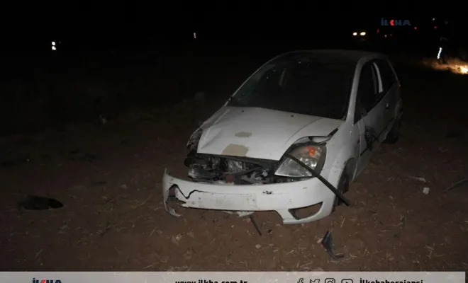 Kovancılar'da Yoldan çıkarak tarlaya giren otomobil hurdaya döndü 