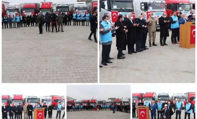 Elazığ Müftülüğü İdlib’e 8 tır yardım gönderdi